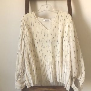 Beautiful Cream and Floral Print Blouse